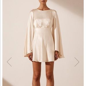 Shona Joy Cream La Lune backless mini dress